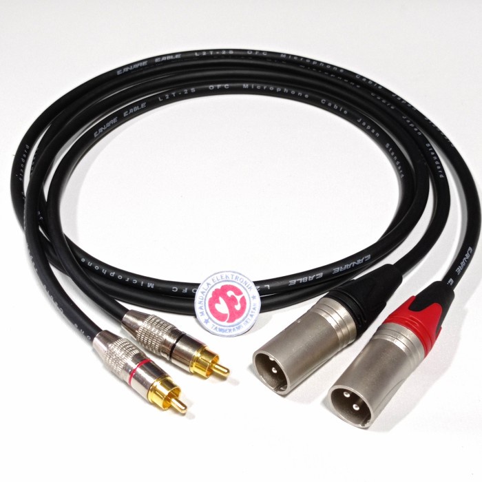 kabel jack xlr male 3pin to jack rca audio 4meter 1set L/R