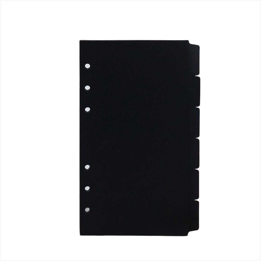 Lanfy Index Divider Cute 6lubang Inner Paper Planner Hitam Pemisah Indeks Pengikat A5 A6 A7