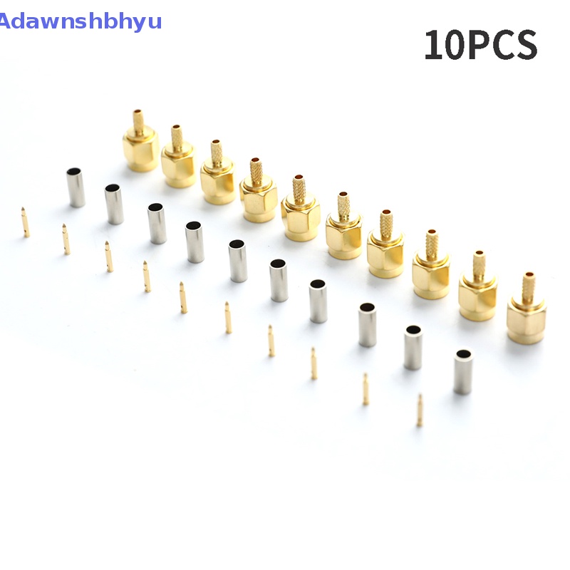 Adhyu 10Pcs SMA Male Plug crimp Untuk RG174 RG316 RG178 RG179 LMR100 Kabel RF Konektor ID