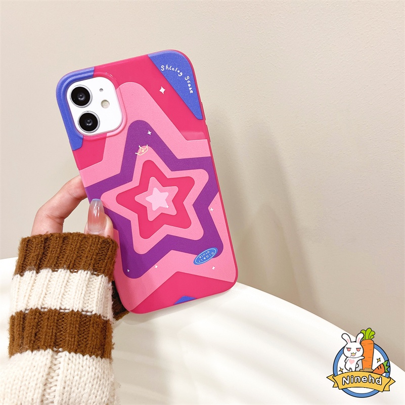 IPHONE Casing Kompatibel Untuk Iphone14 13 12 11 Pro Max X Xr Xs Max8 7 6 6s Plus SE Motif Bintang Mewah Lapisan Ganda Dicetak Ponsel Case Lensa Anti Gores Silikon Cover Pelindung