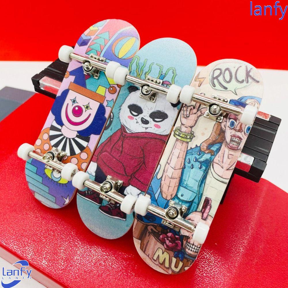 Lanfy Jari Skateboard Hadiah Ulang Tahun Mainan Anak Jari Skuter Surfing Mainan Meja Mainan Fingerboard Mainan Baru Jari Papan Surfing