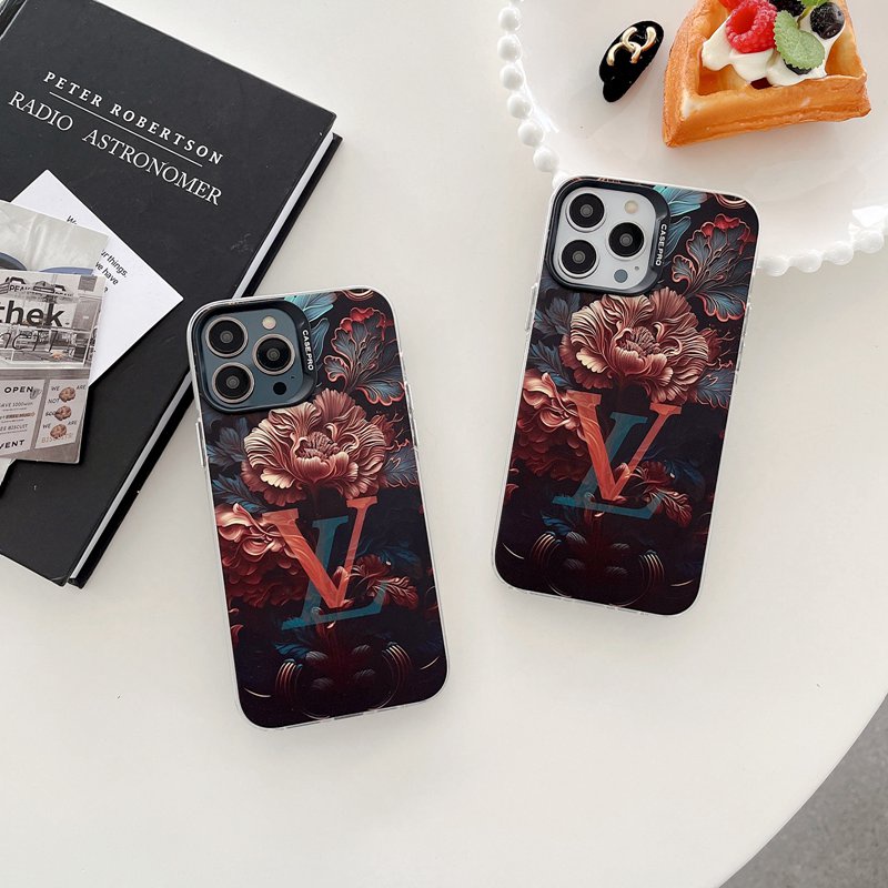 Fashion Brand Red Flower Soft Case HP iP iPhone 14 13 12 Pro Max 11 Matte FTD Casing Apple