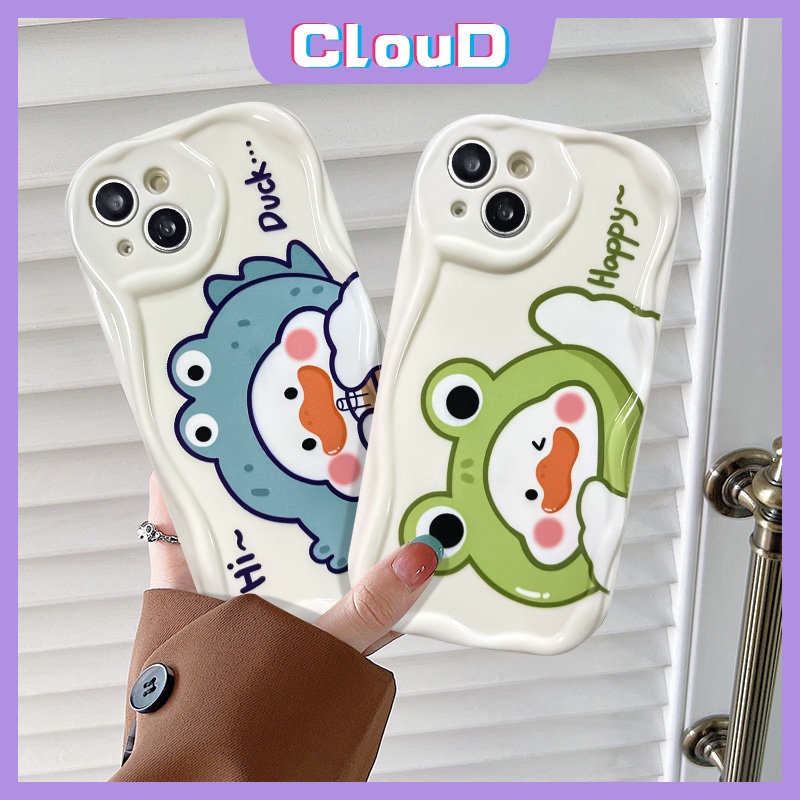 Untuk Vivo Y16 Y11 Y22s Y51 Y12s Y31 Y12 Y02 Y35 Y95 Y15 Y51A Y21s Y20i Y12i Y20 Y33s Y17 Y91C Y15s Y91 Y21 Y22 Y30 Y15A Couple Lucu Lucu Imut Teh Susu Bebek 3D Wavy Curved Edge Soft Case