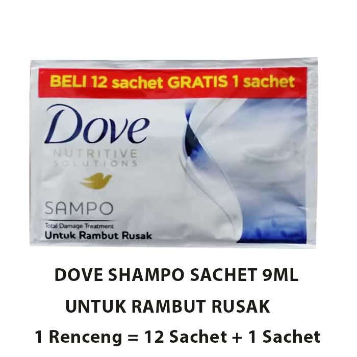 DOVE SHAMPO SACHET 1 RENCENG 12 SACHET