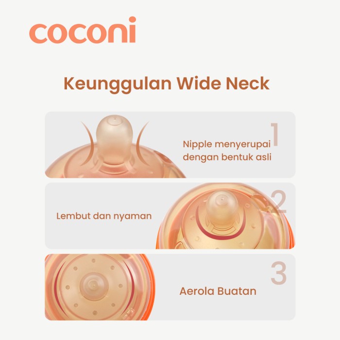 COCONI Ultra Wide Neck Baby Silicone Bottle | Botol Silicone