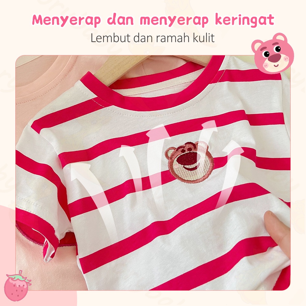 Ivorybaby Pinky bear T-shirt Kaos anak perempuan katun Baju anak cewek