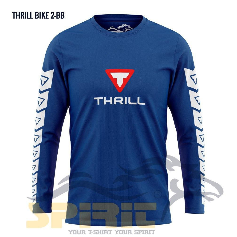 Baju Kaos Sepeda Thrill Lengan Panjang T-shirt Sepeda Gunung Atasan Distro