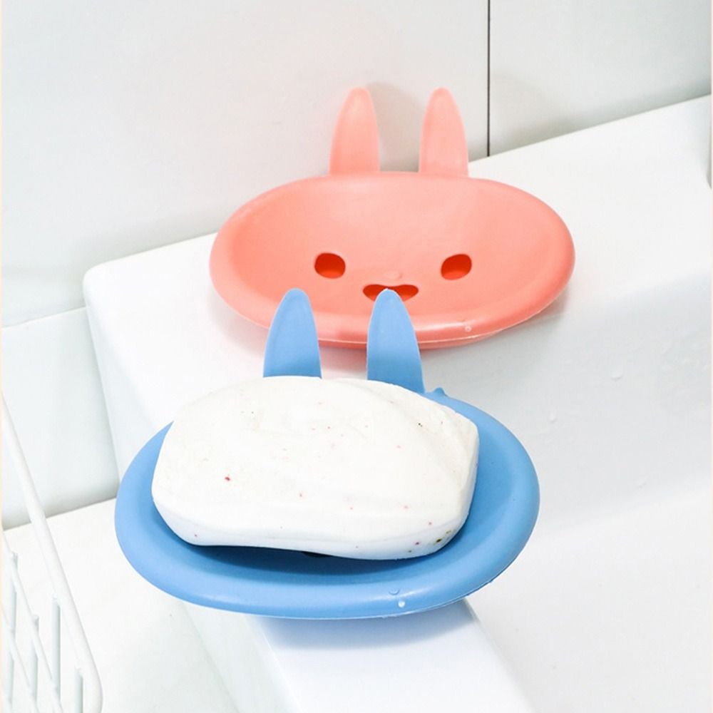 Travel Portable Rabbit Soap Box/Kotak Sabun Lucu Kartun Dengan Lapisan Drainase/Wadah Penyimpanan Piring Sabun Kamar Mandi