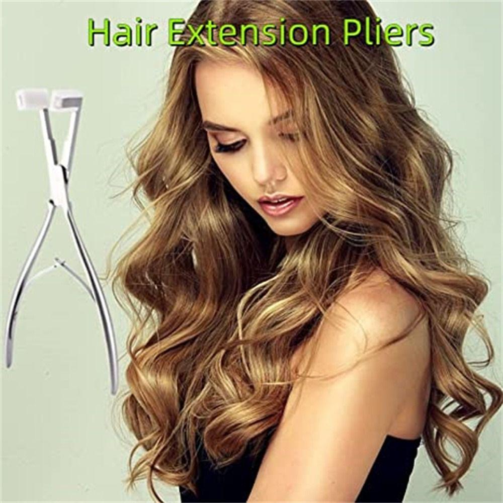 Lily Hair Extensions Plier Stainless Steel Salon Silicone Pad Jaw Rambut Ekstensi Tape