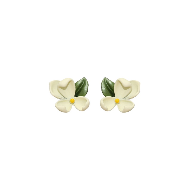 Green Gardenia Super Fairy Fresh Sweet Earrings Ear Studs Untuk Perempuan Yang Indah