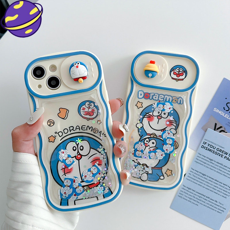 Casing Soft Handphone Doraemon A Dream Cocok Untuk IPhone 14 13 12 11 Pro Max 14Plus Casing Pelindung Pasir Hisap Jendela Sliding Kartun