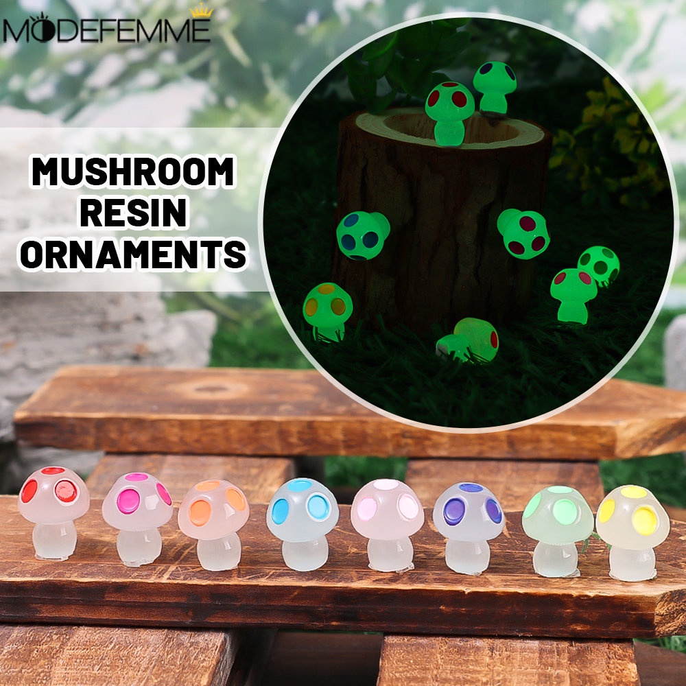 [Unggulan] Noctilucent Animals Car Decor 3D Resin Mikro Lanskap Aksesoris Hewan Mini Bercahaya Dekorasi Rumah Tanaman Pot Decor Lucu Glow Jamur Hiasan