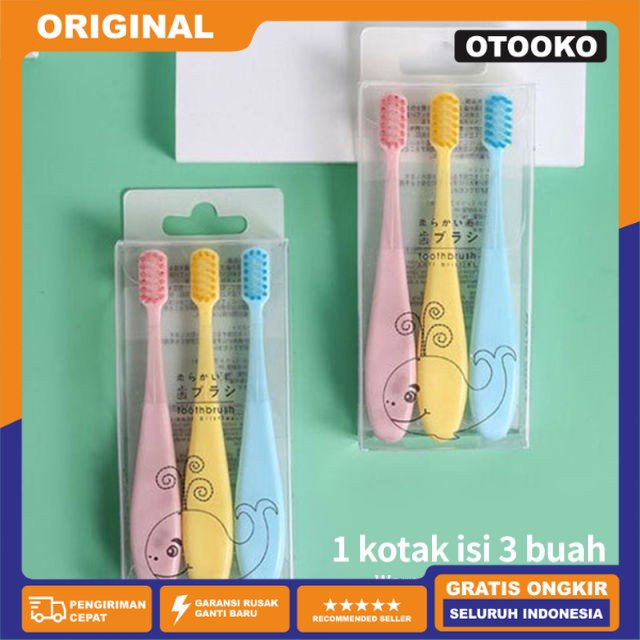 Toothbrush Sikat Gigi Bayi Anak Silicone Bulu Halus Lembut isi 3 pcs