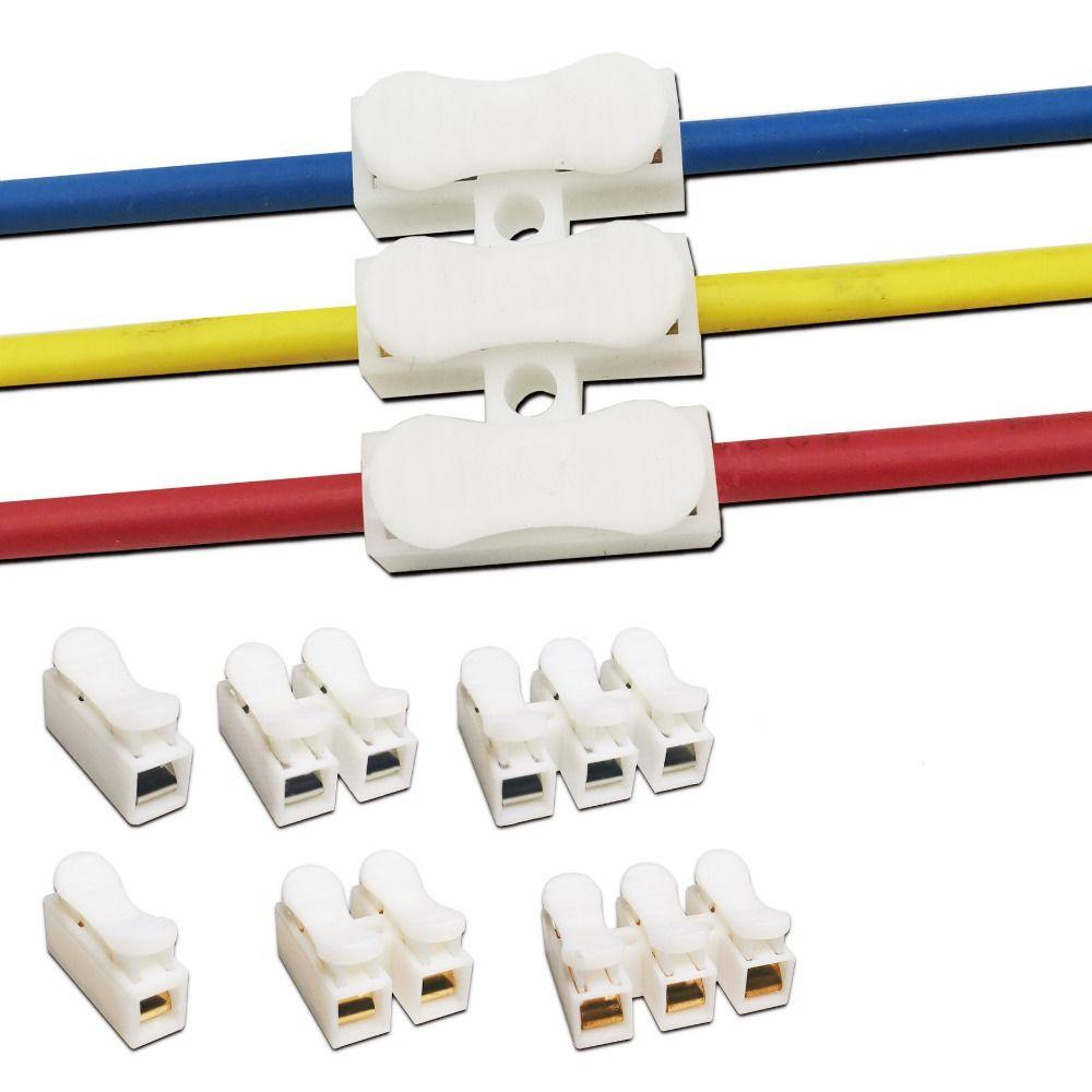 Lanfy Konektor Kawat Quick Lock Sambungan Lampu Putih Selongsong Isolasi 1per2/3pin Untuk Led Strip Cable Clamp Wiring Terminal