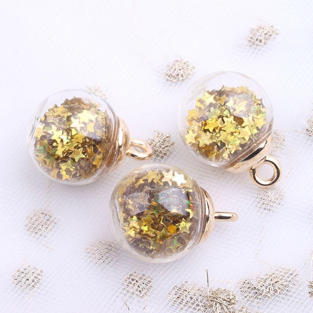 R-FLOWER 30pcs Bola Kaca Bulat DIY Liontin Dekorasi Kristal Glass Sphere