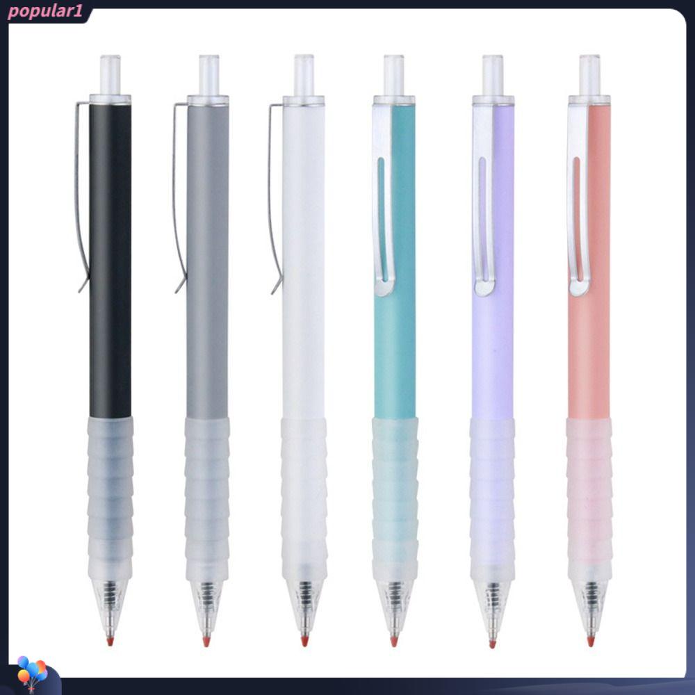 Populer 6Pcs/Set Gel Pulpen Perlengkapan Kantor Fashion Tinta Hitam 0.5mm Titik Halus Hadiah Pena Set Premium Ditarik