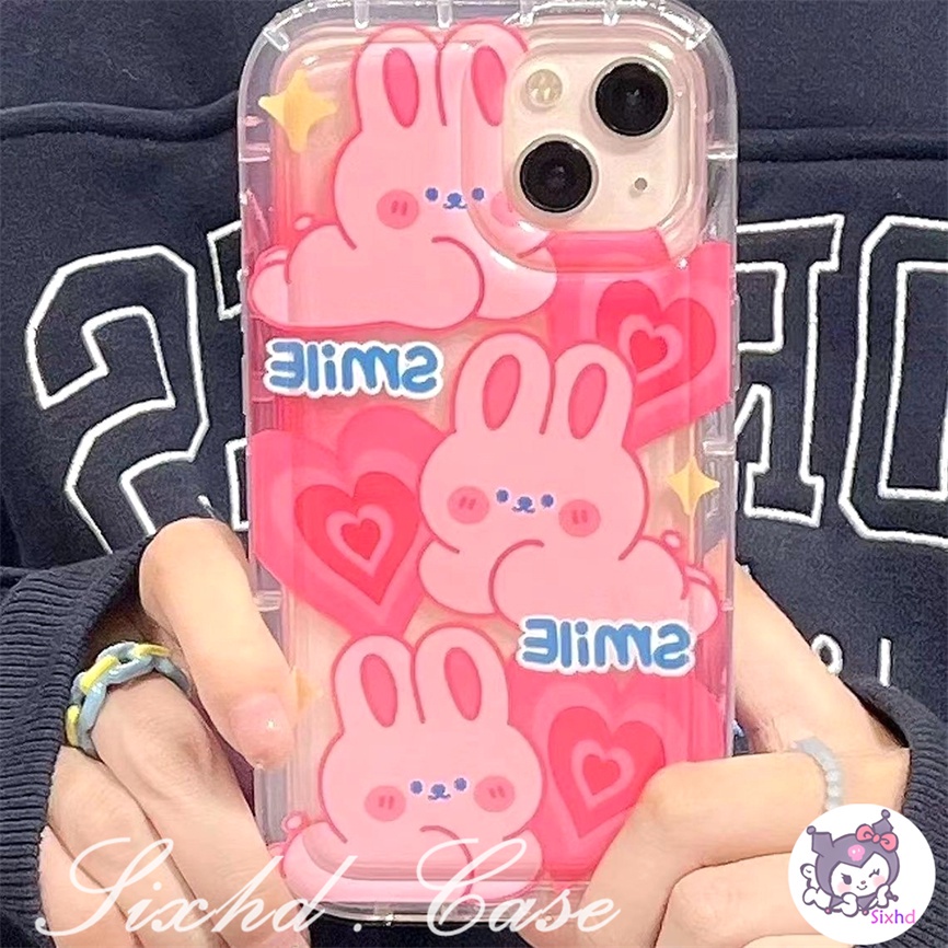 Untuk Redmi 12 12C 10C 11A 10A 9C 9T 9A A2 A1 Note 12 11 11s 10s 9s 10Pro Xiaomi 11 Lite Poco M3 X3Pro NFC Lucu Pink Love Rabbit AirBag Case TPU Lembut Shockproof Pelindung Cover