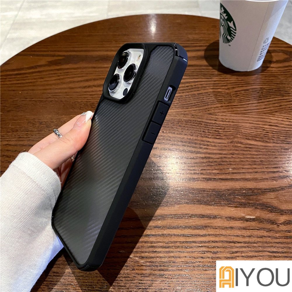 Casing iphone 14 13 12 pro max 11 pro xs max xr x 7 8 plus SE 2020 12 mini Bahan Serat Karbon Shockproof