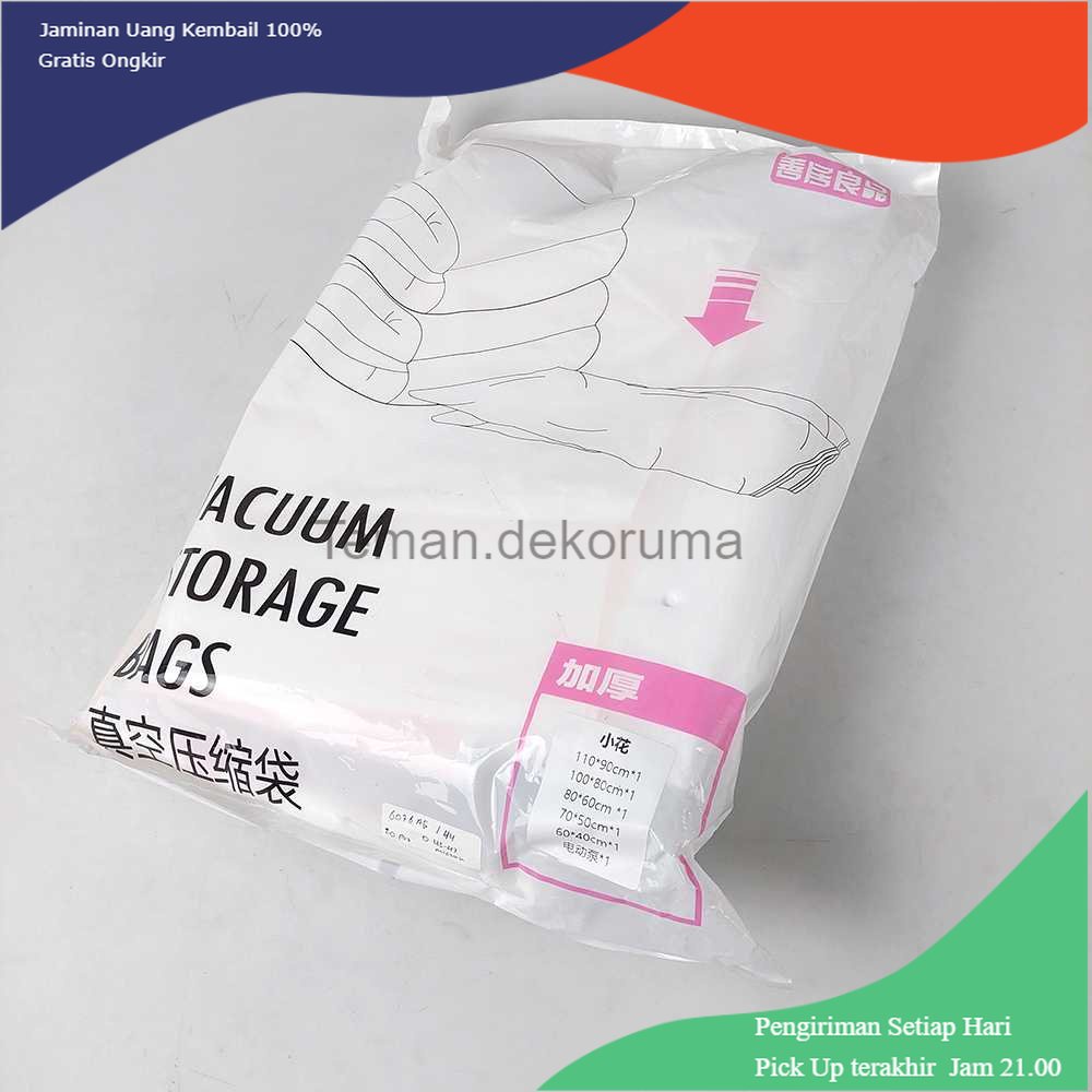 TD - DPR SHANJU Plastik Vakum Baju Compression Bag Various Size 5 PCS with Pump - FL22