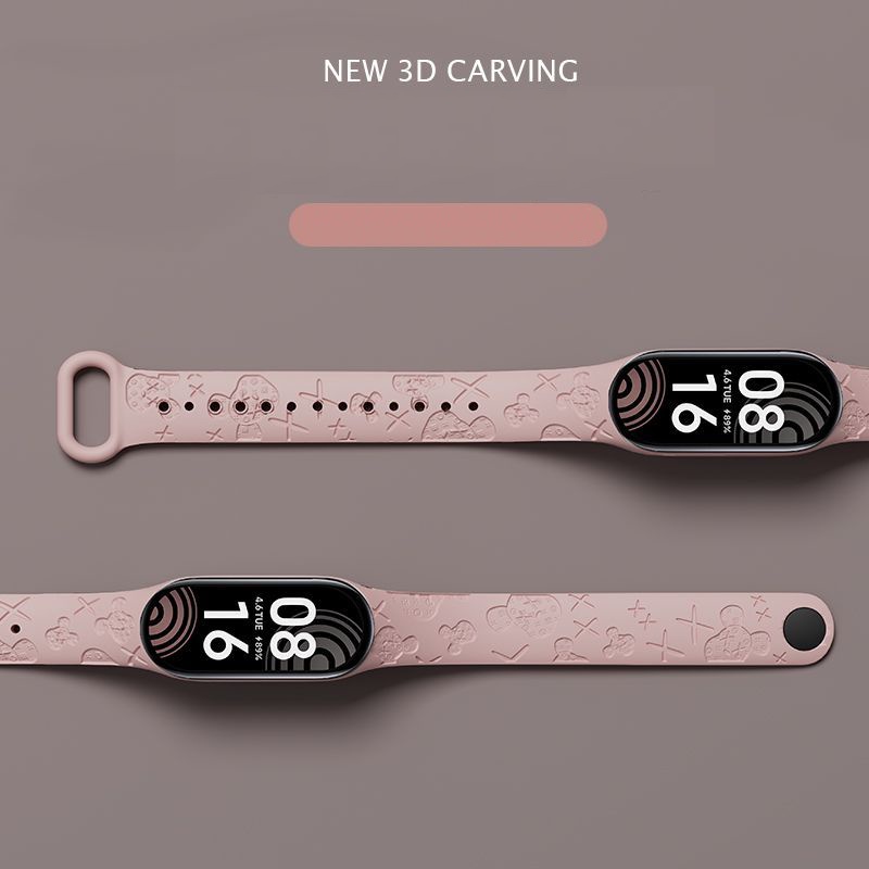 For Mi Band 7 6 5 4 3 Sport Strap Replacement Wristband MiBand 7 6 5 3 4 Bracelet Wrist miband 5 Strap for xiaomi Mi Band 4 5 3 3D Laser Embossed Strap