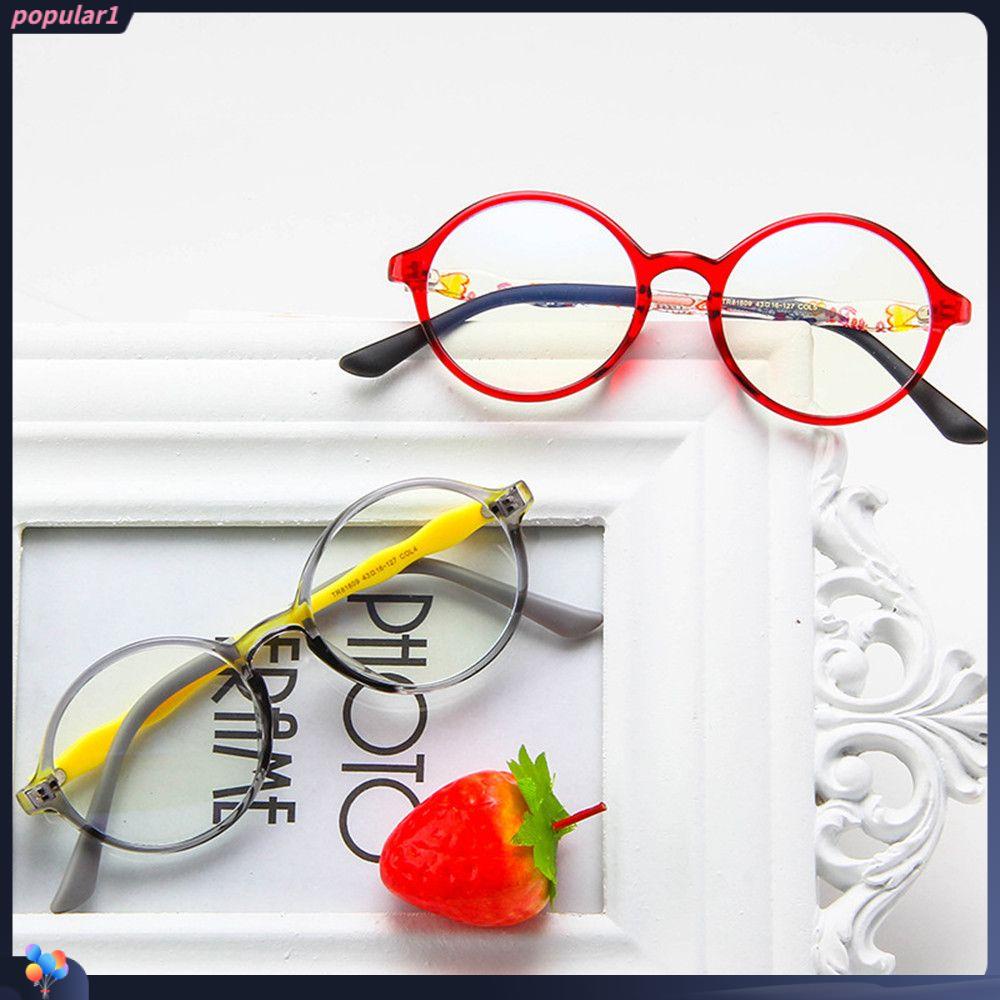 Kacamata Anak-Anak Populer TR90 Portabel Kelas Online Perlindungan Mata Bingkai Ultra Ringan