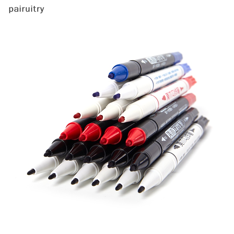 Prt 10Pcs Double-headed Line Pen Paing Stroke Garis Kait Berminyak Spidol Tahan Aus Fiber Pen Ink Pen Art Alat Tulis Kantor PRT