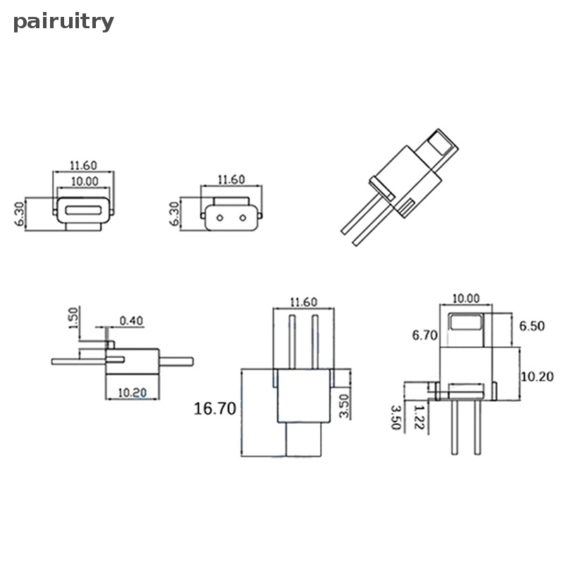 Prt Konektor Anti Air Kawat Las Female Socket IOS Port Charging Interface Socket Dengan Kawat Las PRT