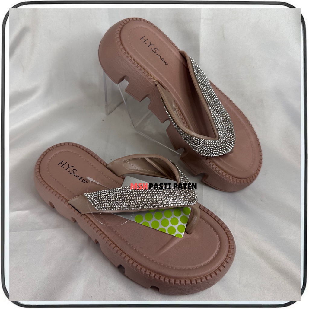 Sandal Wedges Tebal Ringan Wanita Sendal Jepit Import Hys 8386