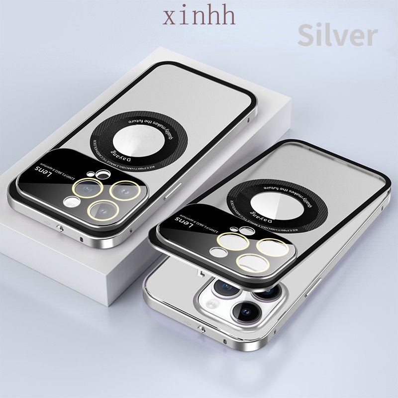 IPHONE Cover Pelindung Bahan Metal Kelas Atas Cocok Untuk Iphone12 13 14 Pro Max Bisnis Netral Gaya Mewah Casing Pelindung