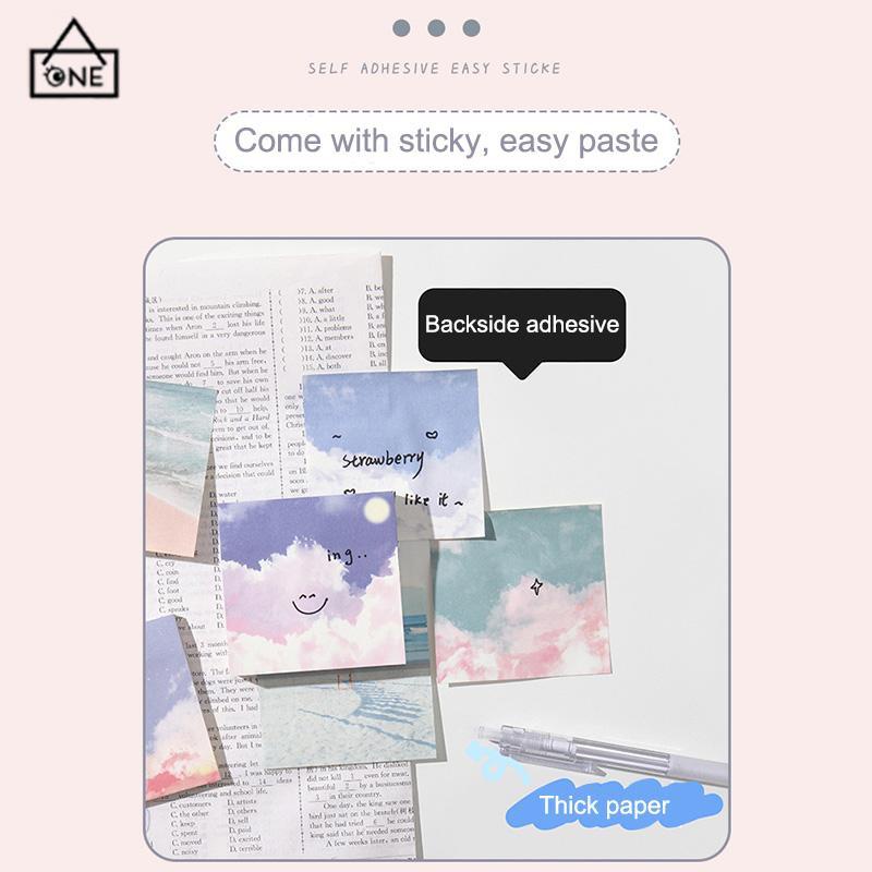 COD❤️Ins Sticky Note Girls Heart Cute Sticky Note Style Student Stationery Sticky Notes Minimalis-A.one