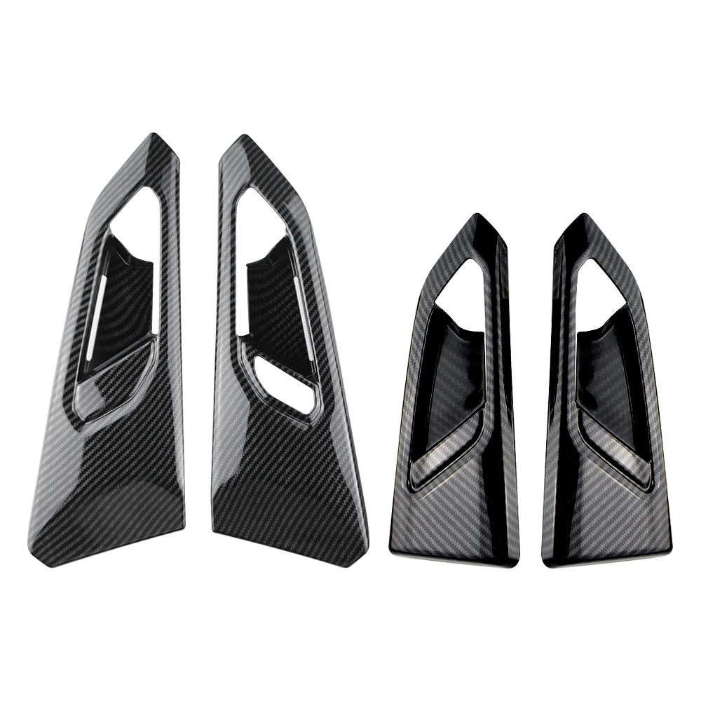 4pcs Carbon Fiber Mobil Inner Handle Pintu Cover Stiker Lis Untuk Volkswagen VW T-Cross Tcross 2018-2023 Aksesoris