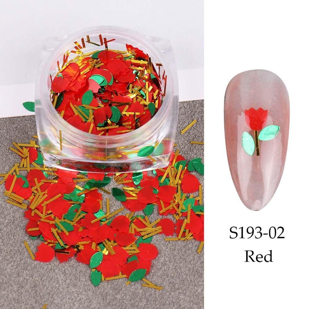 Agustina Bunga Kuku Payet Wanita Fantasi Tulip Manicure Aksesoris Daun Jepang Nail Art Bunga Hiasan Kuku