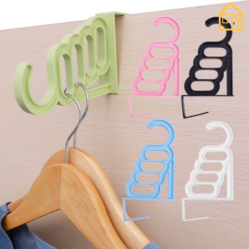 Hook Organizer Baju 5lubang Plastik Random/Pintu Lemari Multifungsi Belakang Rak Gantung Gantungan Perlengkapan Kamar Mandi