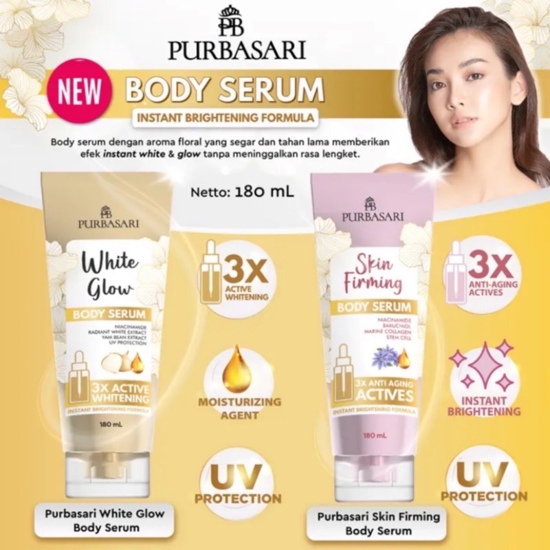 ★ BB ★ PURBASARI Body Serum 180ml - White Glow | Skin Firming - Body Serum