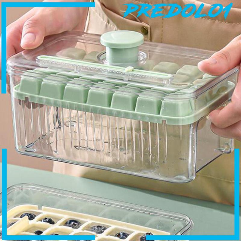 [Predolo1] Ice Cube Tray Tipe Press Reusable Hemat Tempat Untuk Minuman Freezer Chilling