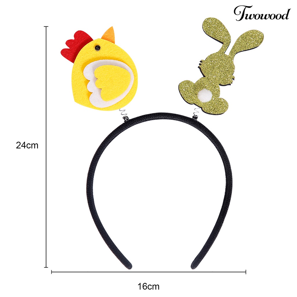 Twowood easter Headband Elastis Desain Kartun Indah Happy-easter Adorable Head Hoop Festival Props