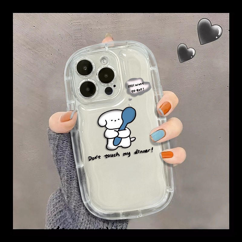 IPHONE Casing Ponsel Tahan Guncangan Kompatibel Untuk Iphone14 13 12 11 Pro XS Max X Xr8 +7Plus Anjing Lucu Casing Transparan Lembut TPU Silikon Cover