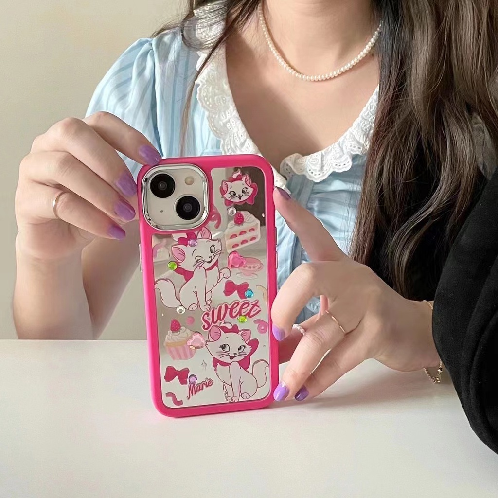 All New Mirror Electroplated Camera Silicone Soft Case IPhone 11 12 13 14 Pro Max Women's Fashion Gift Cute Mary Cat