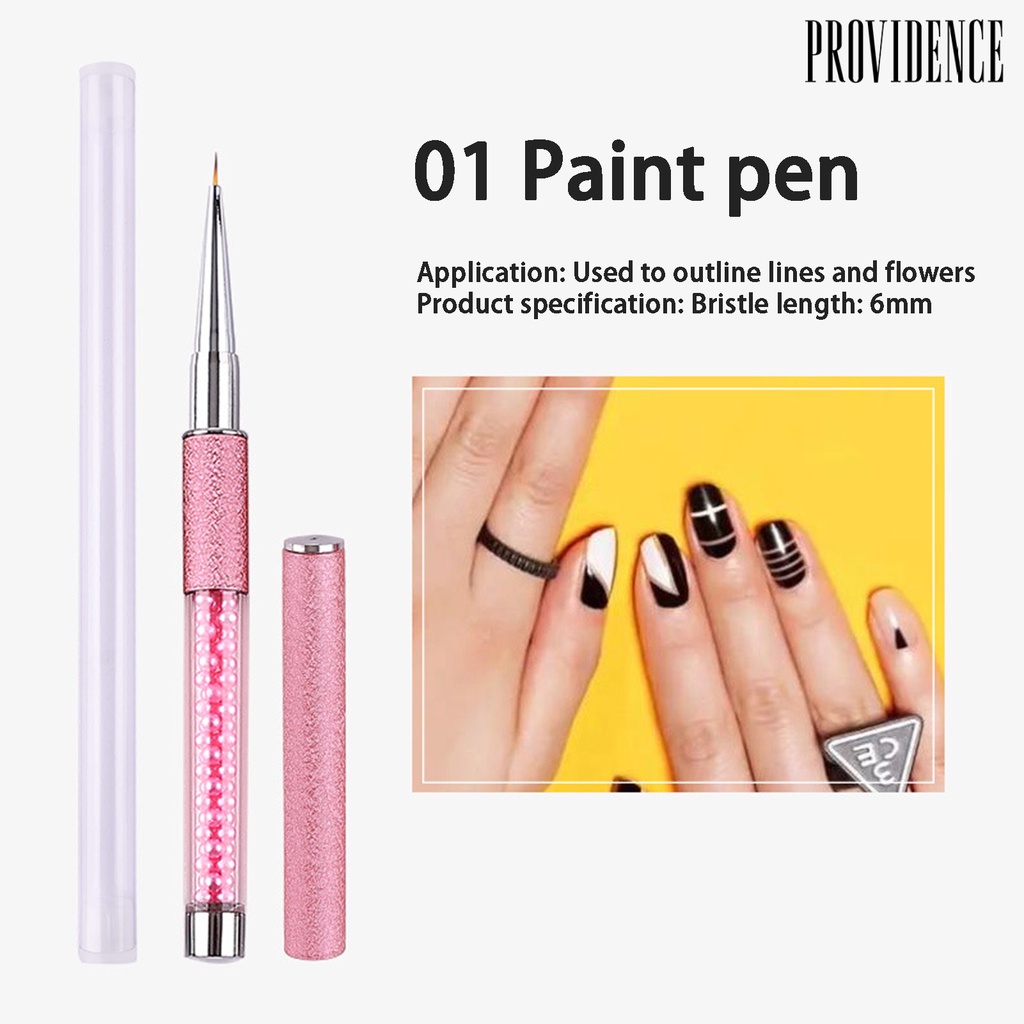 Providence Pena Gradien Kuku Gambar Halus Bulu Lembut Desain Kuku Dengan Penutup Pen Batang Mutiara Imitasi Manicure UV Gel Extension Pen Nail Salon Supply