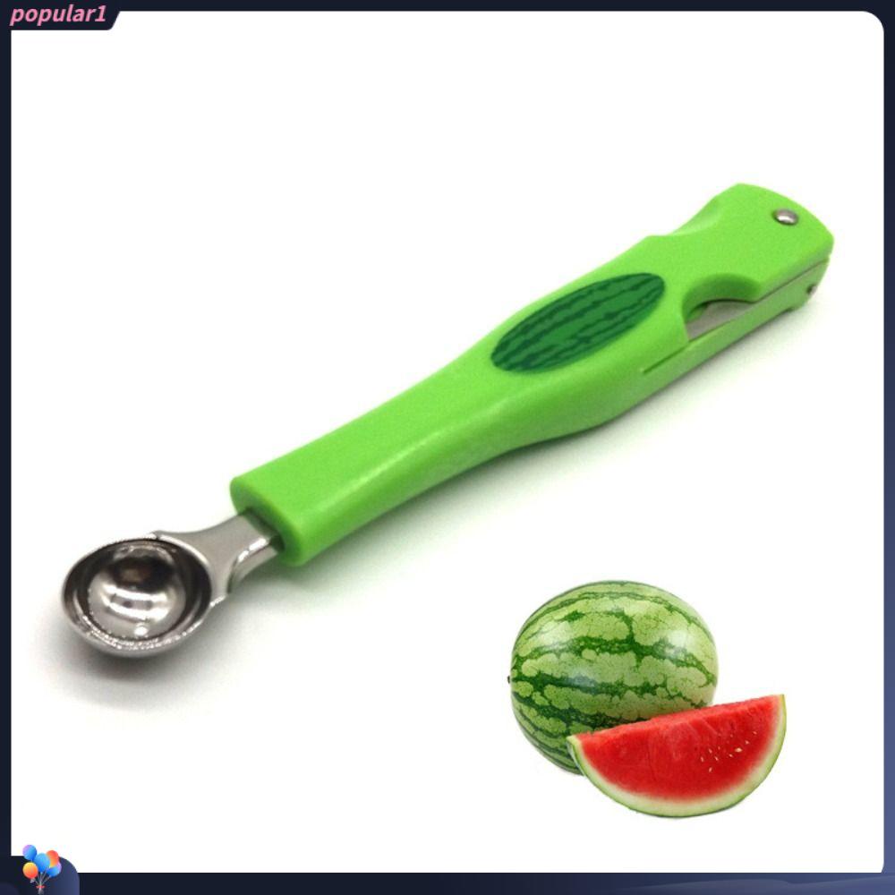 Populer Aksesoris Garpu Semangka Kreatif Stainless Steel Gadget Dapur Manual Watermelon Splitter Pulp Spoon