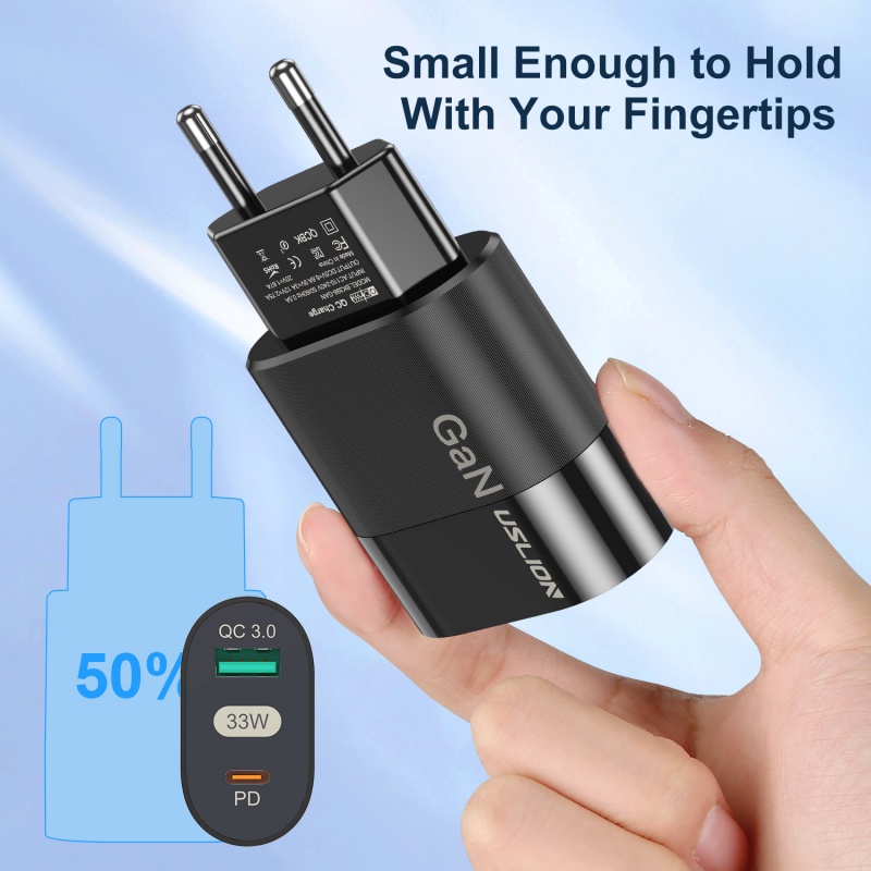 65w GaN Charger Gallium Nitride PD Fast Charger Charger Handphone Adaptor Komputer Euro/US/UK