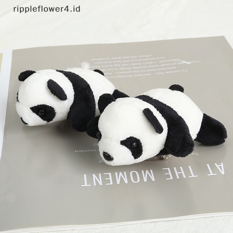 {rippleflower4.id} Panda Bros Boneka Beruang Hewan Kartun Pin Berbulu Mewah Lucu Brooch Pin~