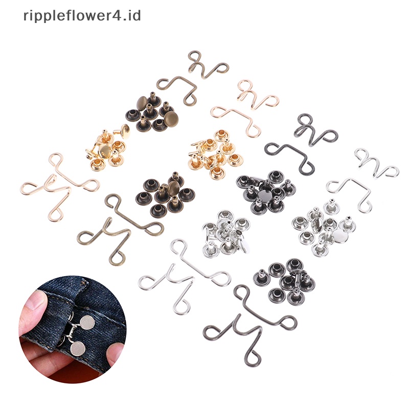 {rippleflower4.id} 27/32mm Gesper Pinggang Bebas Paku Penutup Pinggang Adjustable Snap Button Resuable  ~