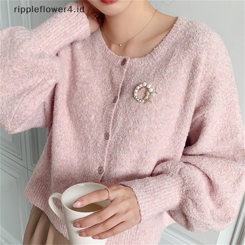 {rippleflower4.id} Bros Kupu-Kupu Capung Mutiara Baru Untuk Wanita Lingkaran Elegan Trendy~