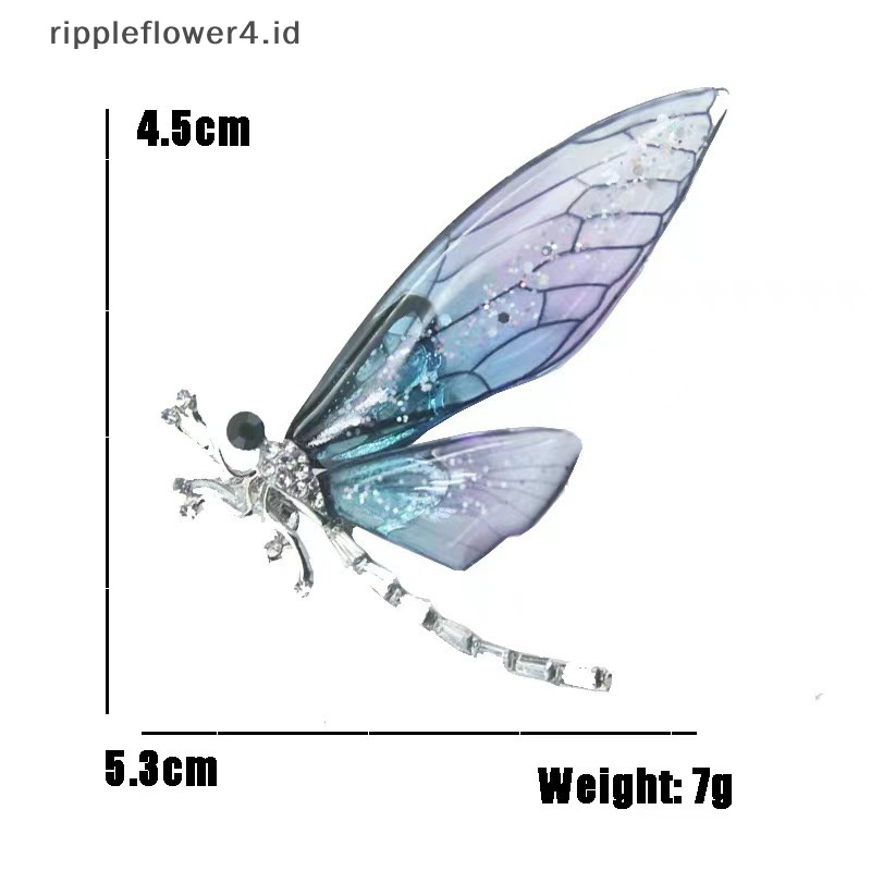 {rippleflower4.id} Bros Capung Elegan Hewan Korsase Vintage Bros Aksesoris Kostum~