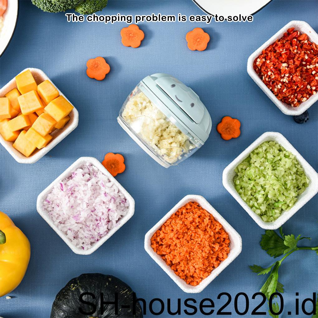 Manual Garlic Press Chopper Tarik Penggiling Masak Makanan Sayur Pengaduk Mini Kuat Tahan Selip Kicthen Accs