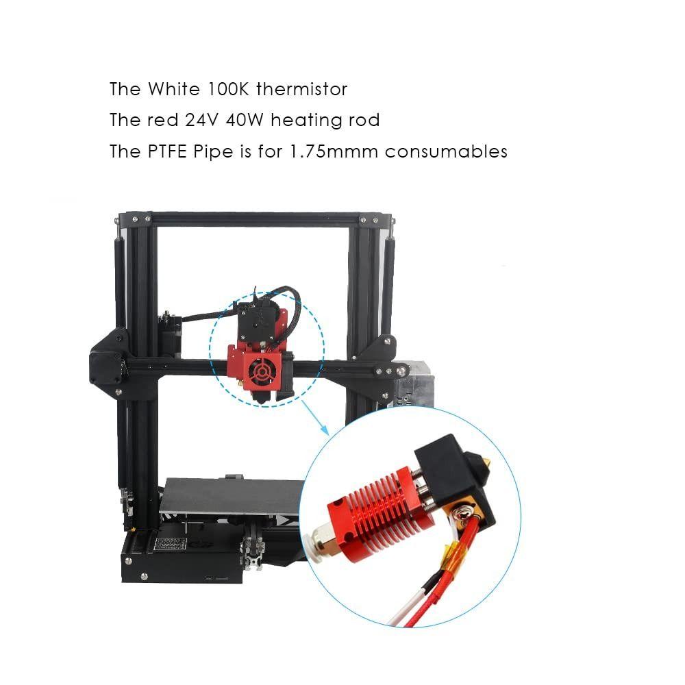 Hot End Kit Populer Untuk Ender3 MK8 Extruder Kit 0.4mm Nozzle Sambungan Drat Luar