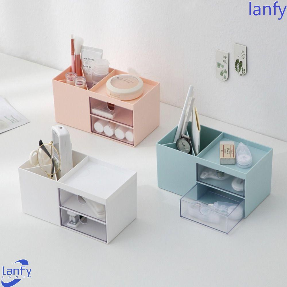 Lanfy Tempat Pulpen Kotak Penyimpanan Fashion Serba Serbi Makeup Wadah Penyimpanan Kabinet Kosmetik Kapasitas Besar Organizer Alat Tulis