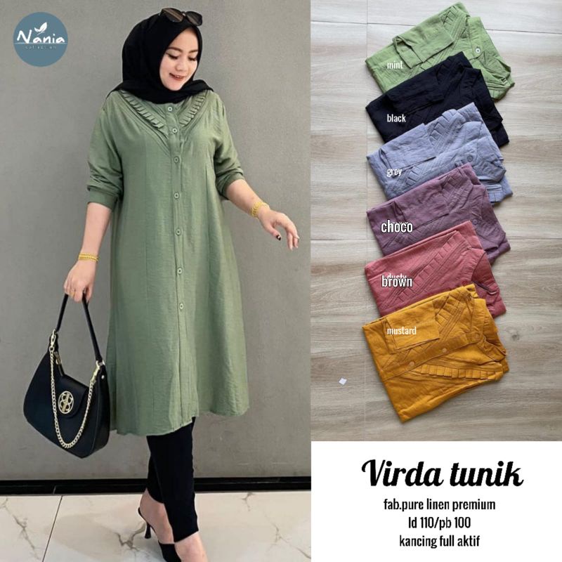 VIRDA TUNIK ORI NANIA | Ld110, Pure Linen Premium