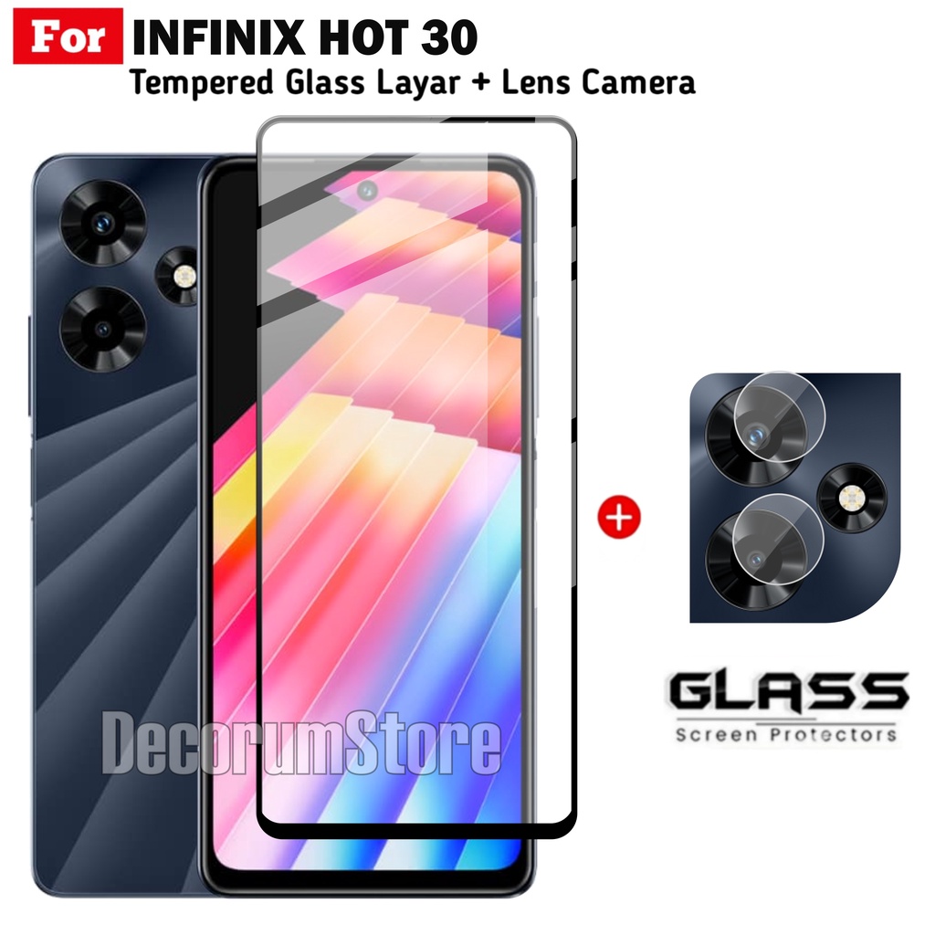 Tempered Glass INFINIX HOT 30 NFC Anti Gores Layar Free Lens Camera Handphone
